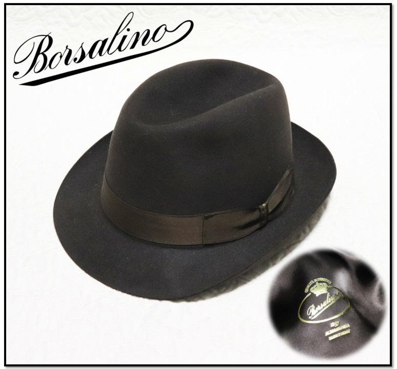 ボルサリーノborsalino スーペリオーレ ショート フェルトハット62薄紫-