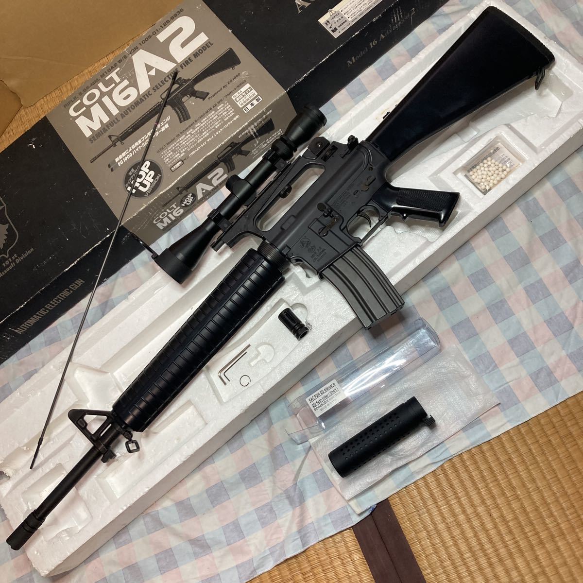 東京マルイ M16A2電動ガン＋ノーマルマガジン＋QDサイレンサー＋