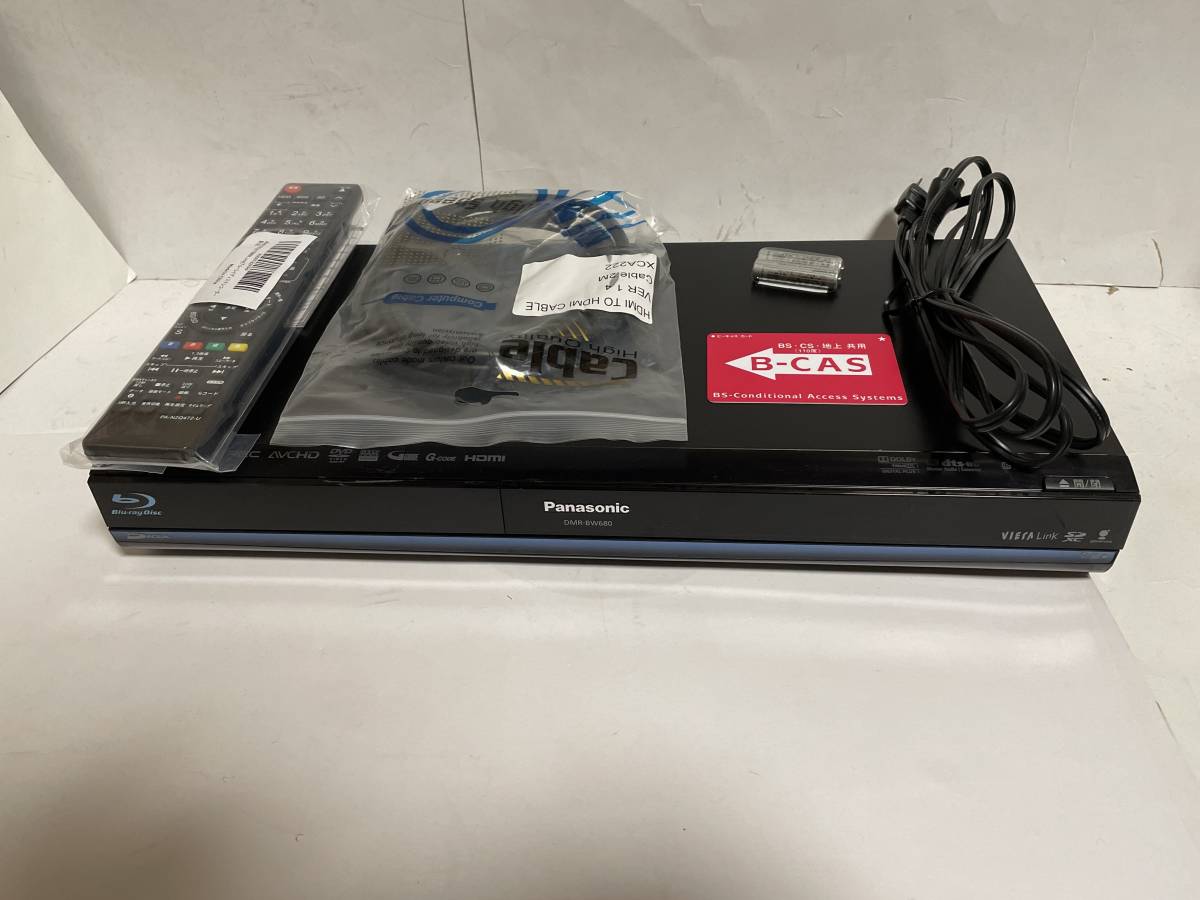 PanasonicディーガDMR-BW680 2番組同時録画 W録画 500GB 整備済み 完動