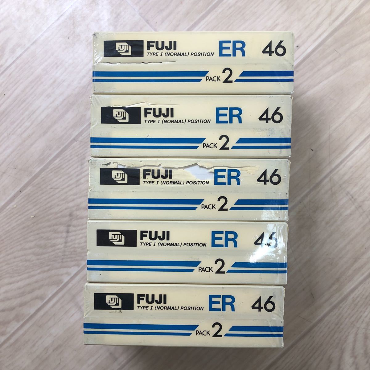 FUJI フジカセットテープ ER 46 2本パック 5個セット 計10個 富士フィルム カセットテープ 未使用 未開封 (A1410)_画像5