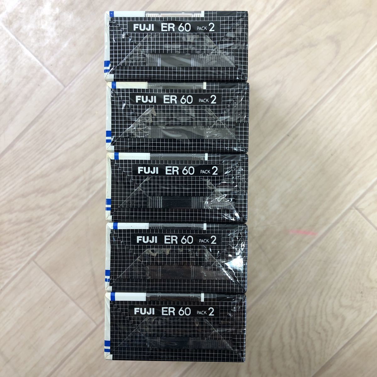 FUJI フジカセットテープ ER 60 2本パック 5個セット 計10個 富士フィルム カセットテープ 未使用 未開封 デッドストック (A1411)_画像6