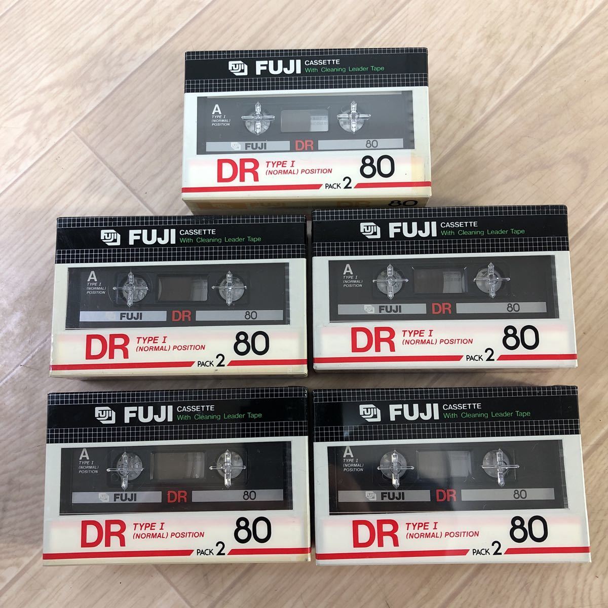 FUJI フジカセットテープ DR 80 2本パック 5個セット 計10個 富士フィルム カセットテープ 未使用 未開封 デッドストック (A1416)_画像1