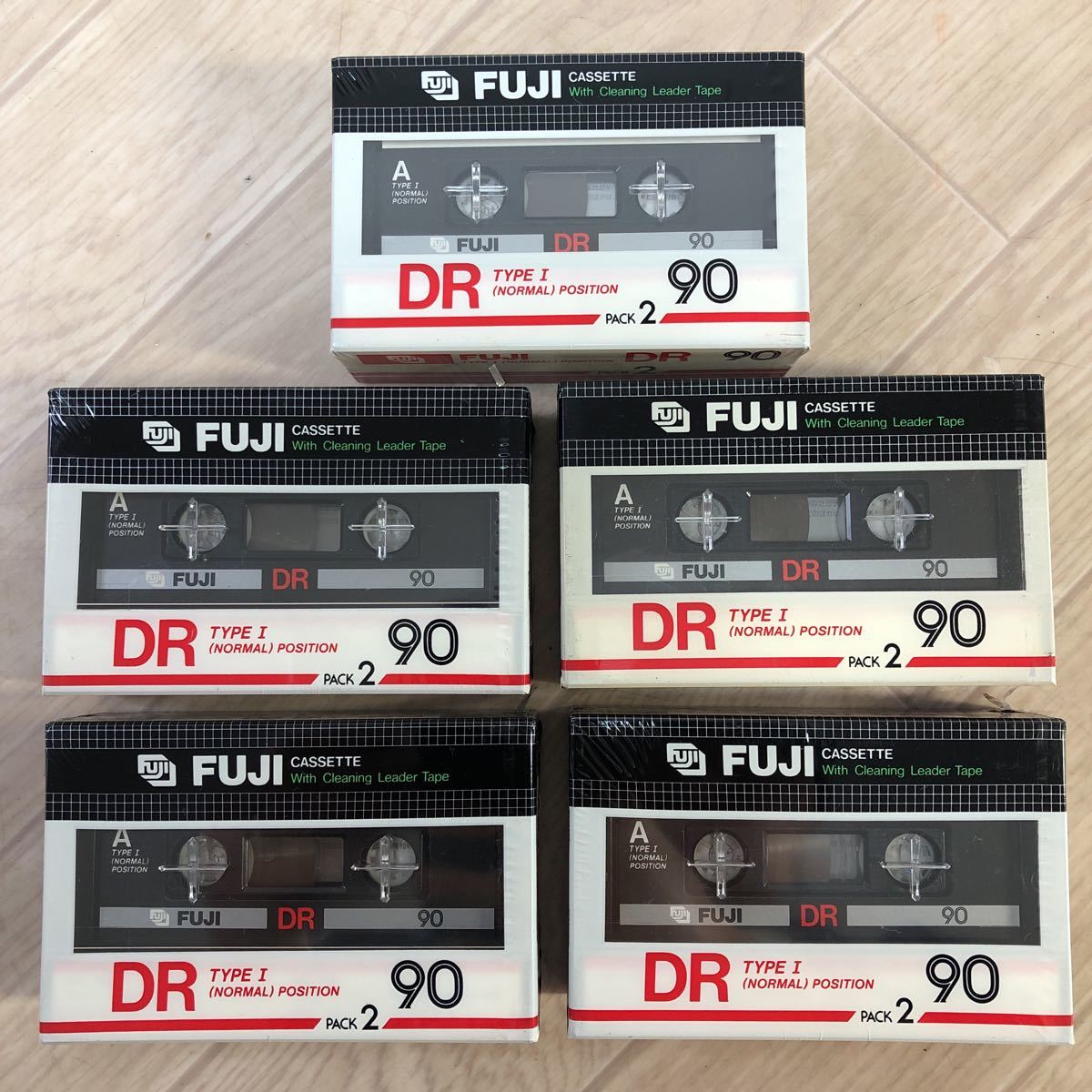 FUJI フジカセットテープ DR 90 2本パック 5個セット 計10個 富士フィルム カセットテープ 未使用 未開封 デッドストック (A1417)