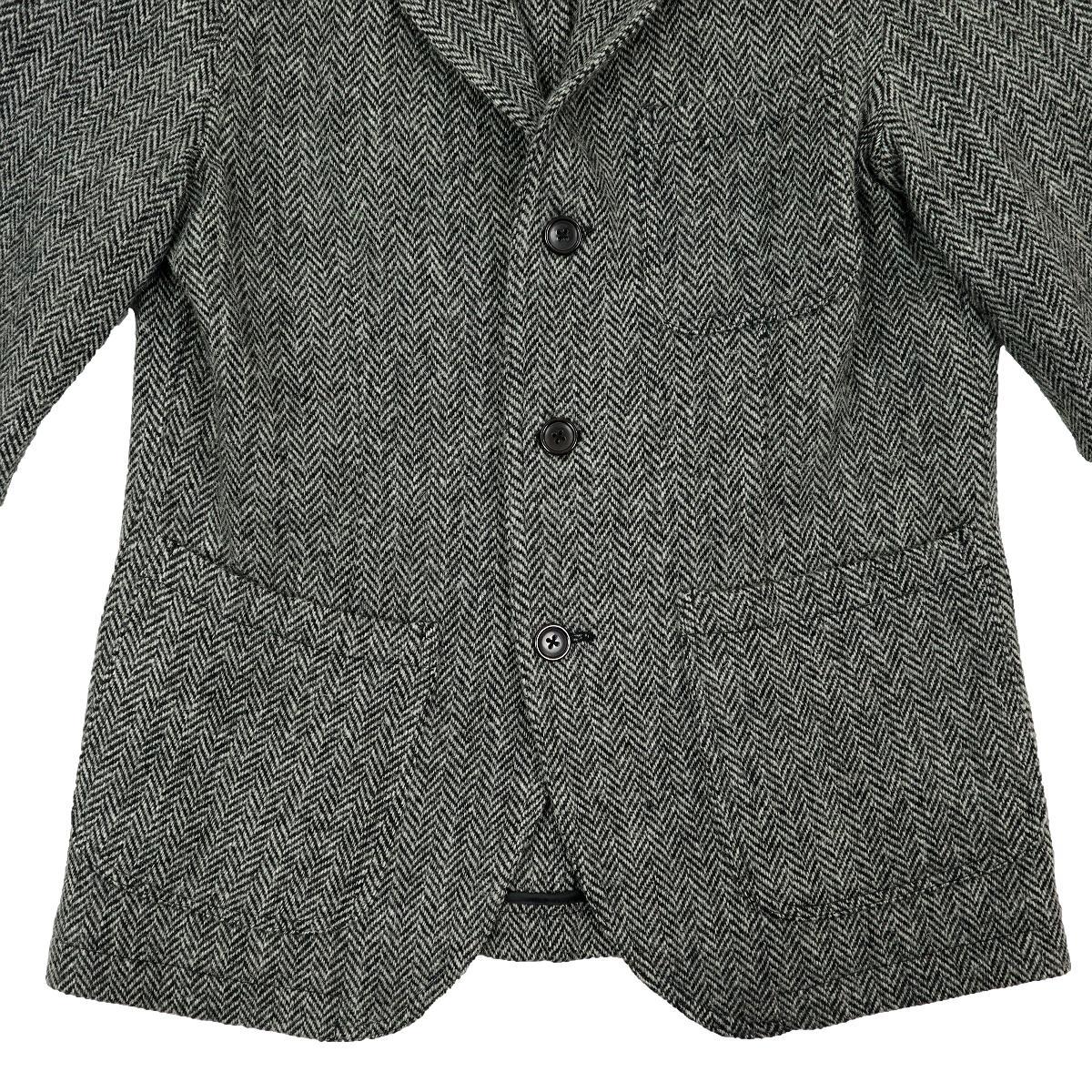 [B1478][ beautiful goods ]BEAMS LIGHTS×HARRIS TWEED Beams laitsu Harris tweed 3B tailored jacket wool jacket blaser size M