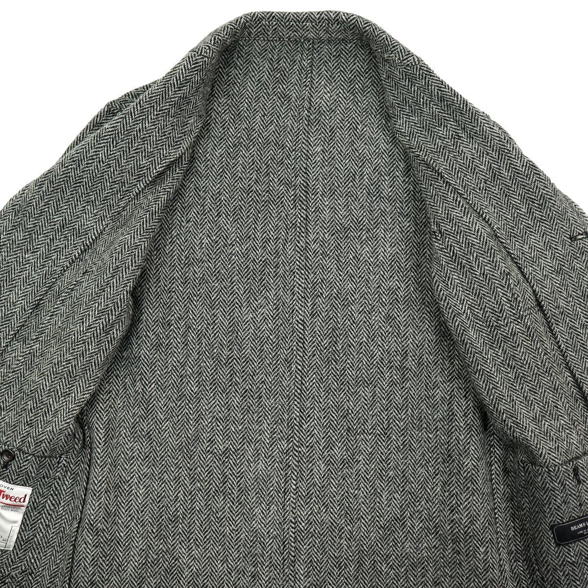 [B1478][ beautiful goods ]BEAMS LIGHTS×HARRIS TWEED Beams laitsu Harris tweed 3B tailored jacket wool jacket blaser size M