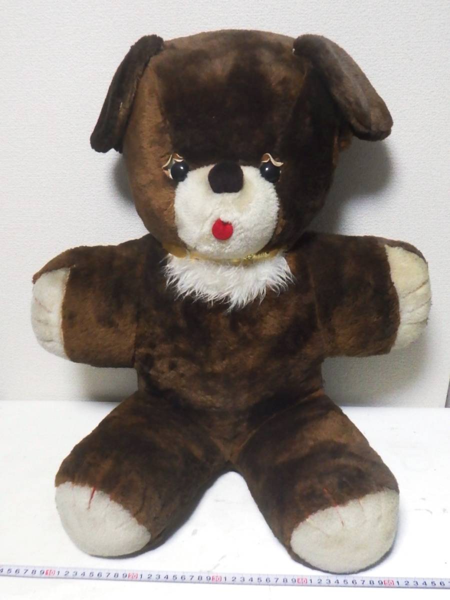  retro extra-large .... soft toy .. bear retro pop tea color Brown .. Chan Showa Retro total length approximately 70cm