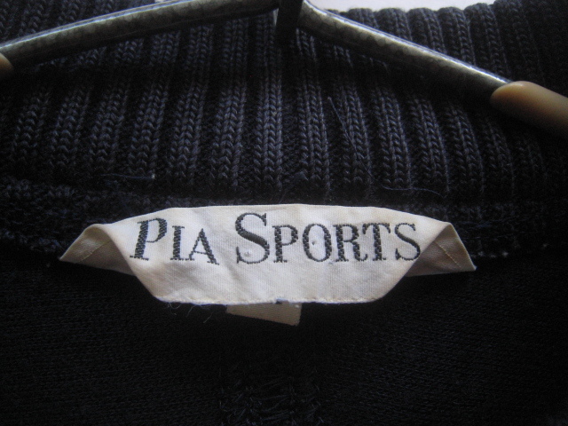  высококлассный сделано в Японии!! Piasports PIASPORTS* Logo нашивка имеется кабель плетеный вязаный переключатель половина Zip тренировочный 3 полный размер M темно-синий Leica RAIKA