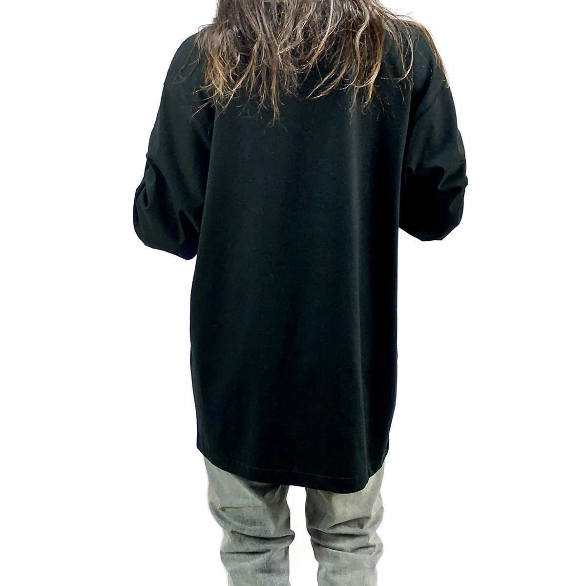 新品 ビッグプリント バックトゥザフューチャー チャーリーブラウン ドク スヌーピー マーティ オーバーサイズ ロンT 長袖Tシャツ 黒 4XL_画像4