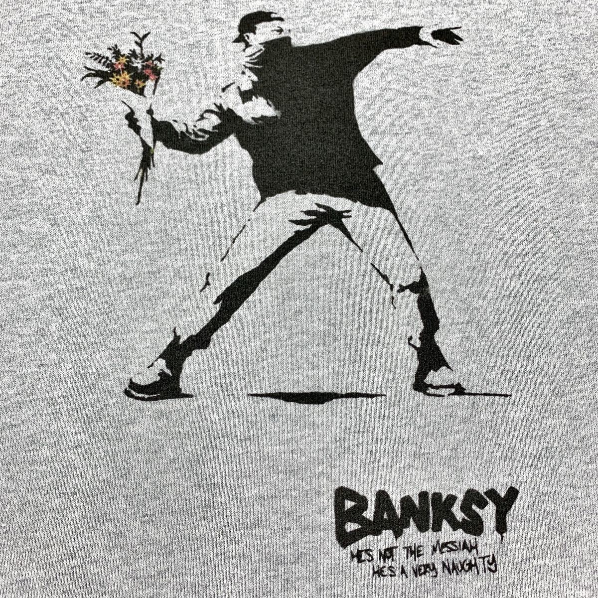 新品 バンクシー BANKSY 花束 Flower Thrower パレスチナ 正体不明 社会風刺 グラフィティ パーカー Lサイズ メンズ レディース 男女兼用