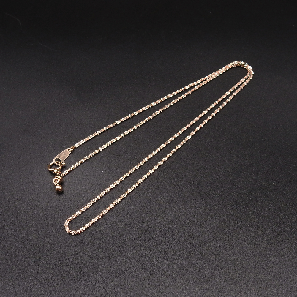 美品〕K18PG 750 スルーネックレス チェーンネックレス 2.52gピンク