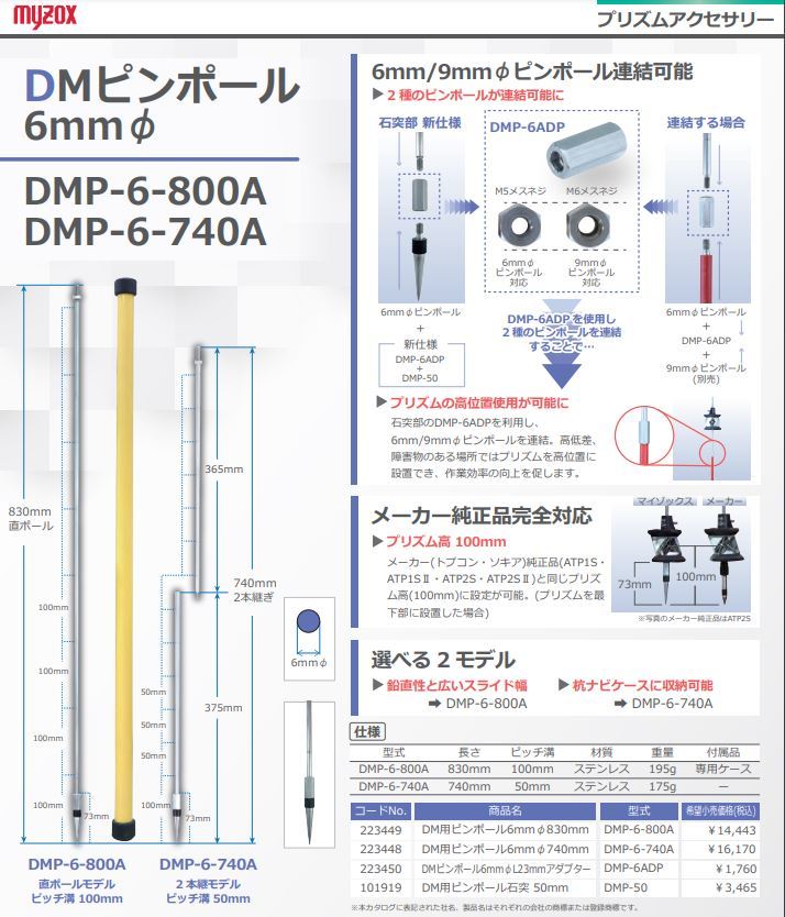 全商品オープニング価格 マイゾックス DM用精密ピンポール 101916 5点セット DMP-set