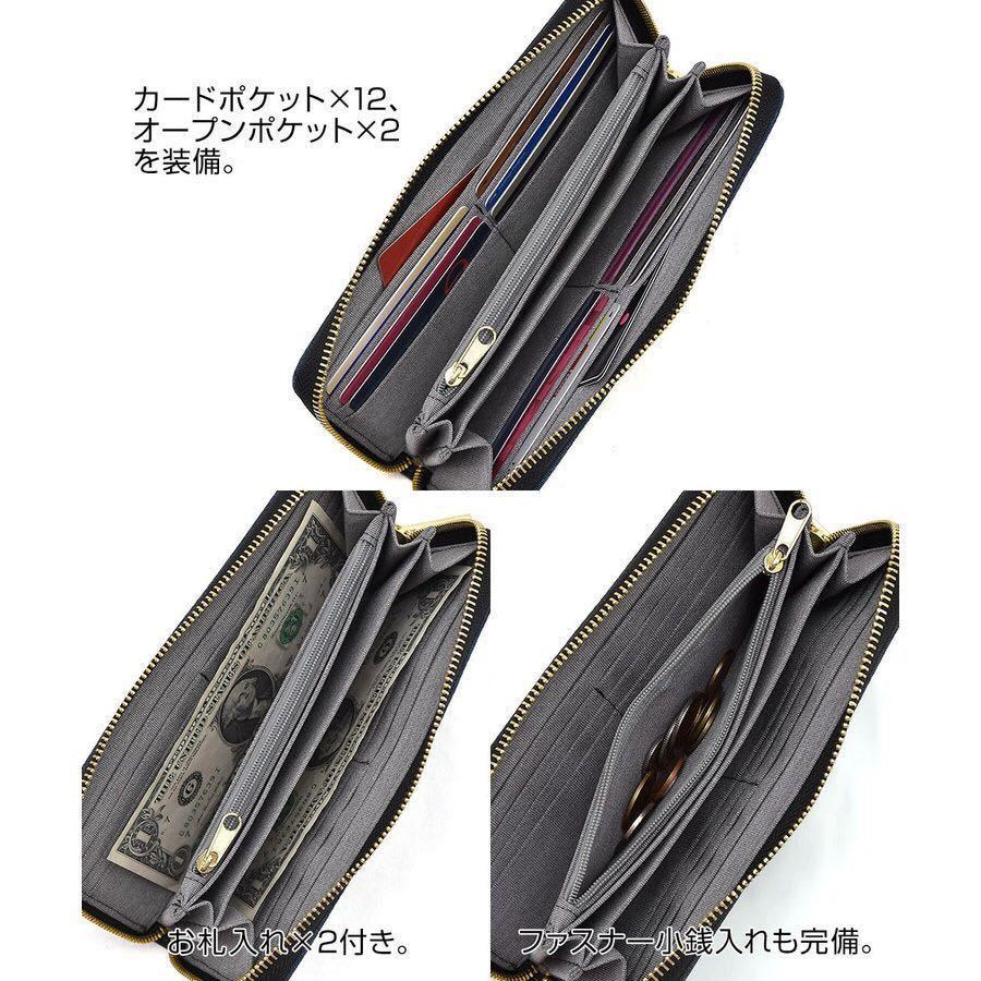 完売品 人気 長財布 撥水 ラウンドファスナー 薄い シンプル 軽い おしゃれ かわいい カード 財布 長財布 GJA 0813 ライトグレー_画像3