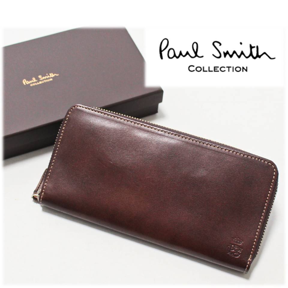 《Paul Smith ポールスミスコレクション》箱付新品 ポケット多数 ラウンドファスナー式長財布 プレゼントにも ラッピング袋付 A5238