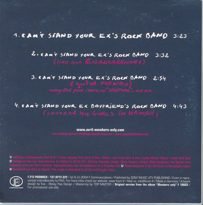 AVRIL / CAN'T STAND YOUR EX'S ROCK BAND /輸入盤/中古CD！50761_画像2