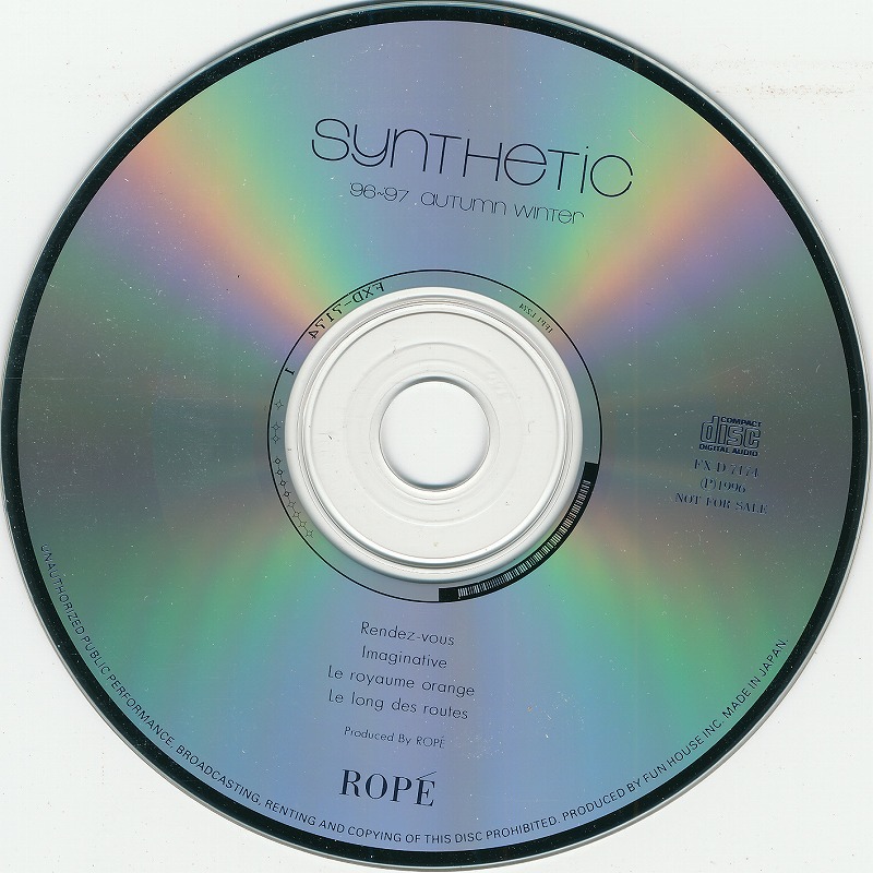 ROPE - SYNTHETIC 96-97 AUTUMN・WINTER /中古CD!!50890_画像3