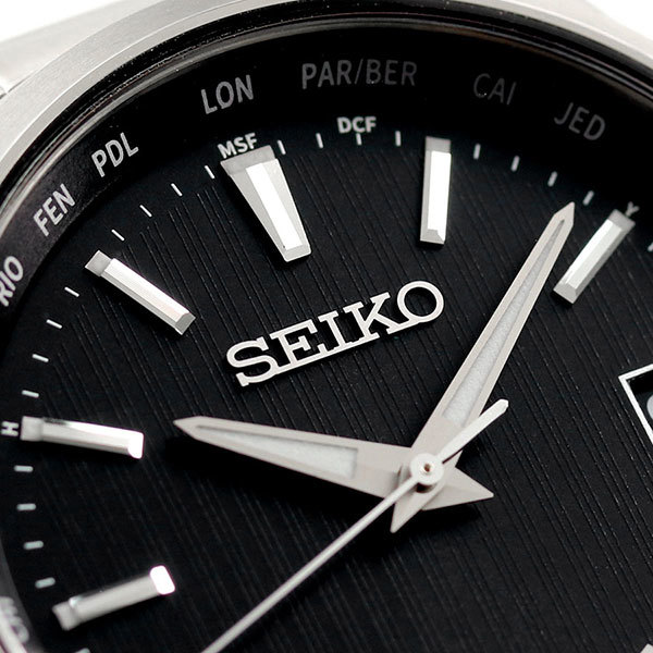 新品 送料無料 セイコー 腕時計 電波ソーラー メンズ チタン ワールドタイム 時計 SBTM291 日本製 SEIKO ブラック_画像5