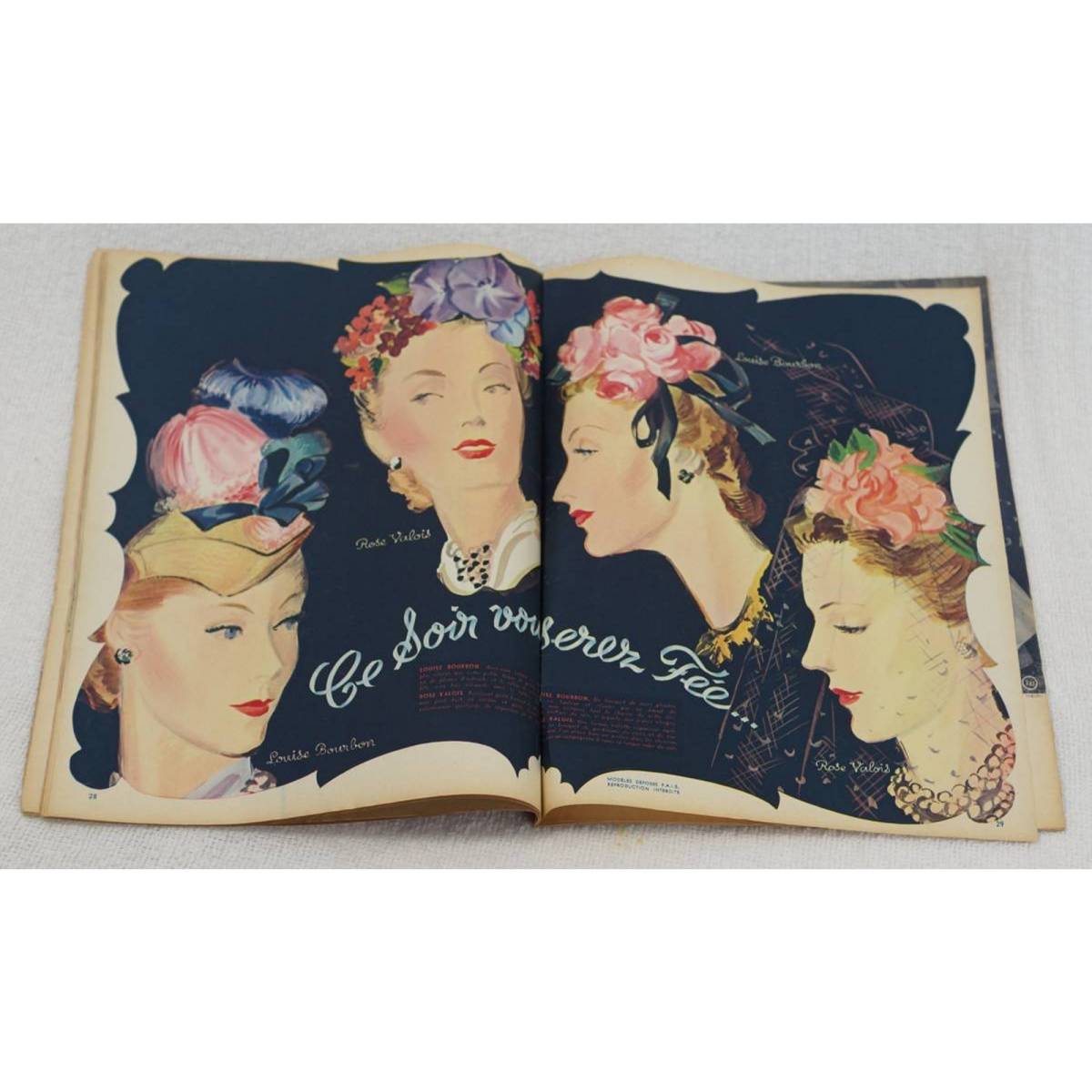 在庫処分 40s フランス ヴィンテージ MARIE CLAIRE 雑誌 ポスター 額