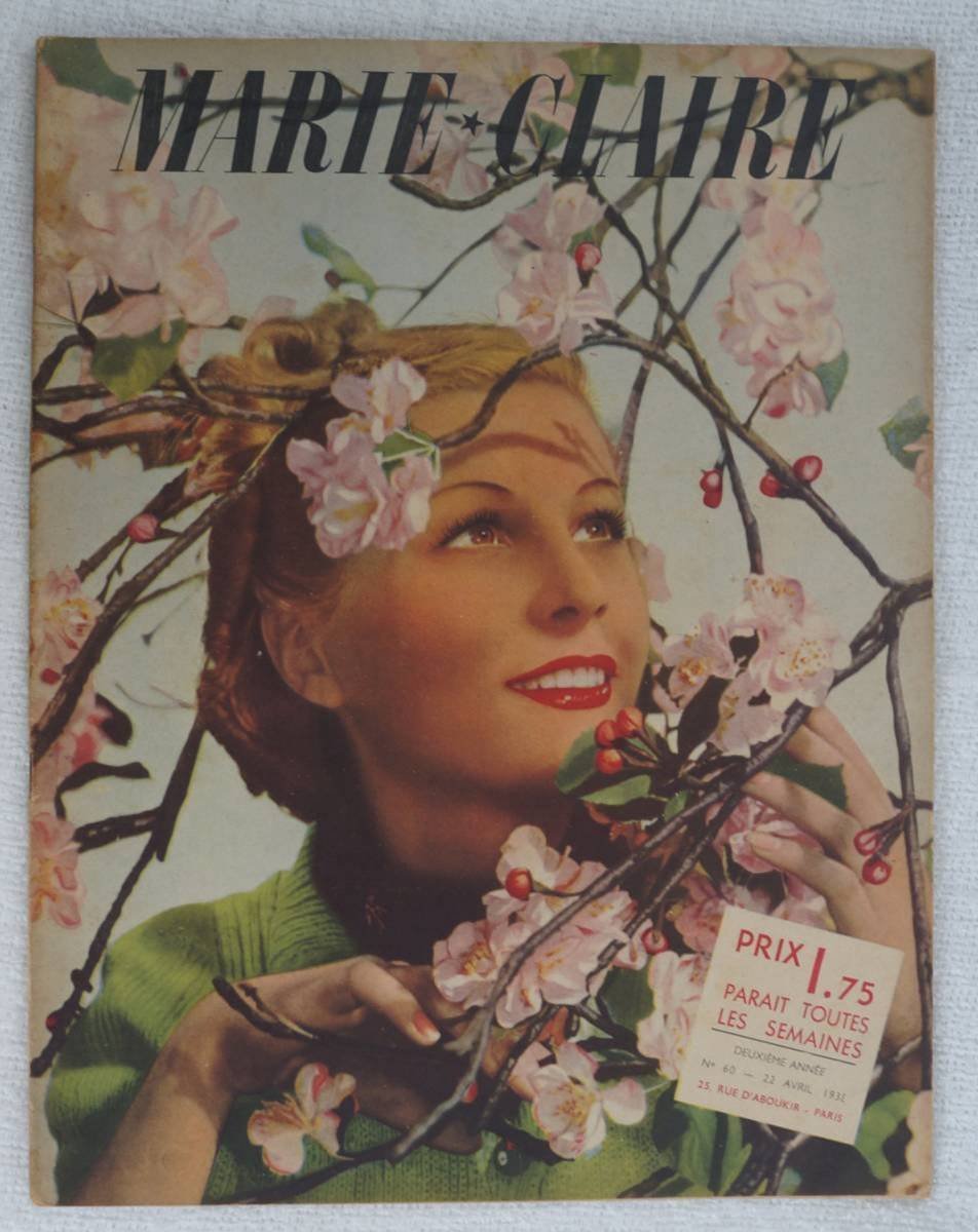 ビンテージ フランスファッション雑誌 MARIE CLAIRE 1938年04月22日 _画像1