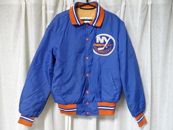 80年代 ビンテージ カナダ製 NHL SHAIN OF CANADA アイスホッケー ISLANDERS ニューヨーク アイランダース ジャンバー M レトロ 当時物_画像1