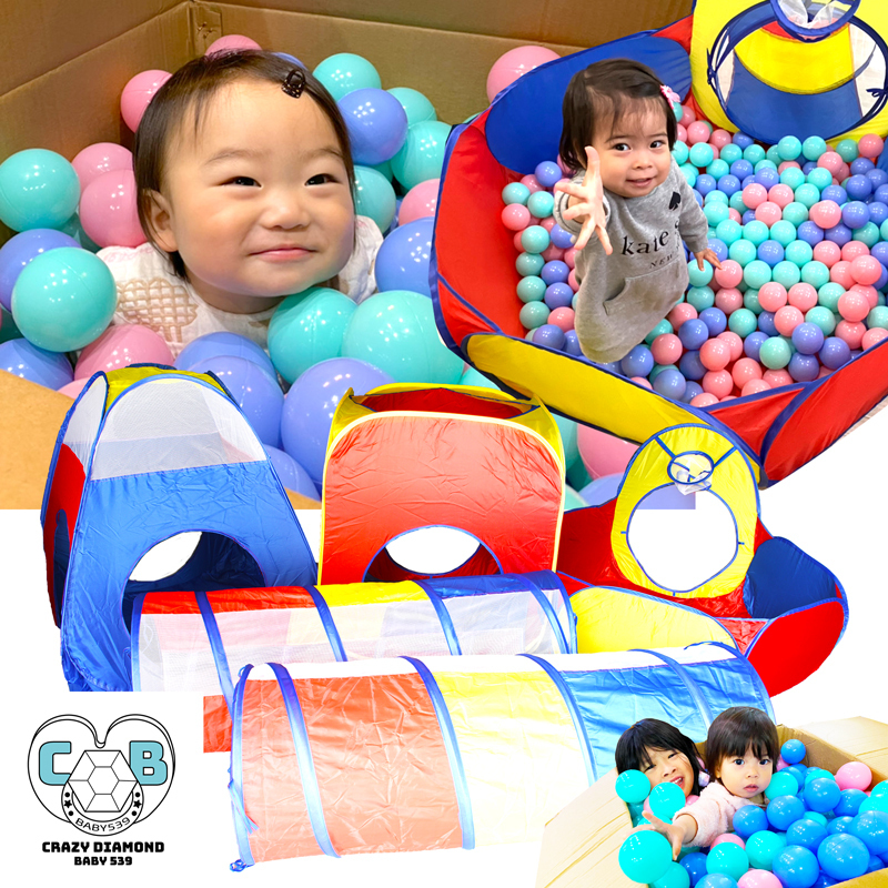  ball pool tent stylish pastel tunnel ball 300 piece attaching high capacity full pairs set playground equipment one-side attaching easy 