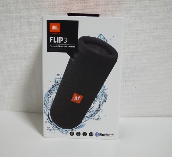 【送料無料・新品】JBL FLIP3 防水対応 Bluetooth ポータブルスピーカー スプラッシュプルーフ IPX5 ワイヤレス ブラック_画像1