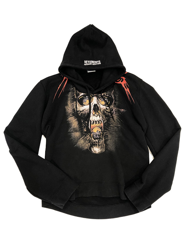 VETEMENTS ヴェトモン スカルプリントフーディ ブラック Yahoo!オークション - ヴェトモン VETEMENTS Misplaced Skull