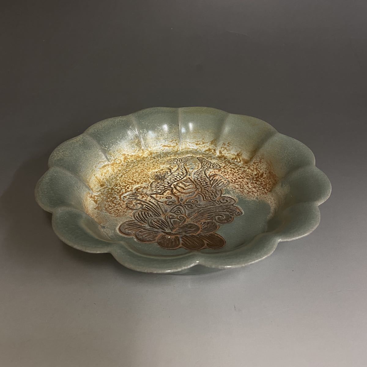 中国陶磁器 汝窯 魚皿