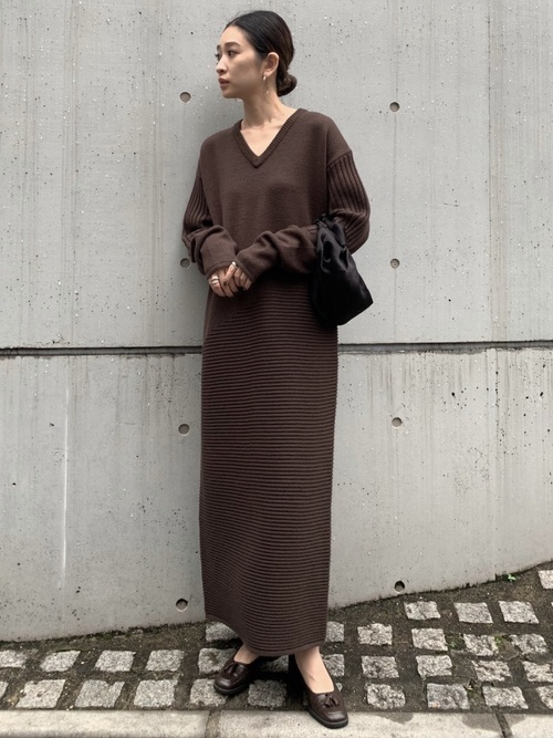 けてロング リムアーク ニットワンピース ロングワンピース ロング
