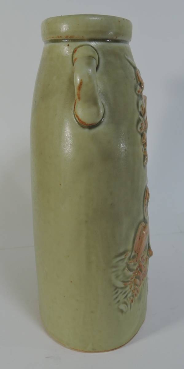 *10G# керамика производства ваза девочка / лебедь relief ручка имеется # не использовался 
