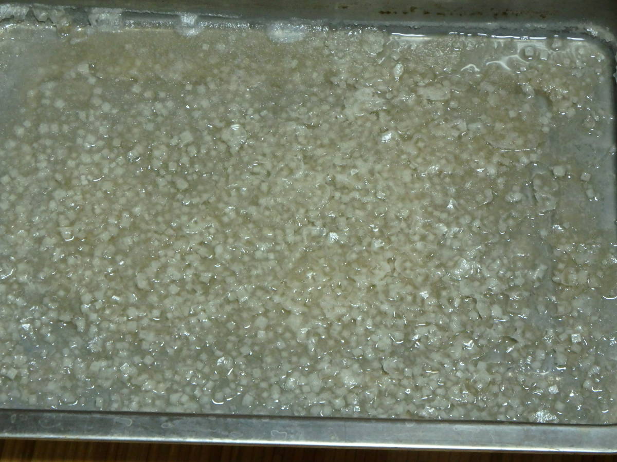 梅酢　南高梅梅干しの副産物　500ml×４　梅塩_水分が飛んで塩の結晶が出来ました