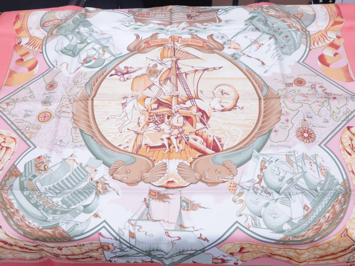 Yahoo!オークション - 美品 HERMES エルメス スカーフ カレ90 5つの海...
