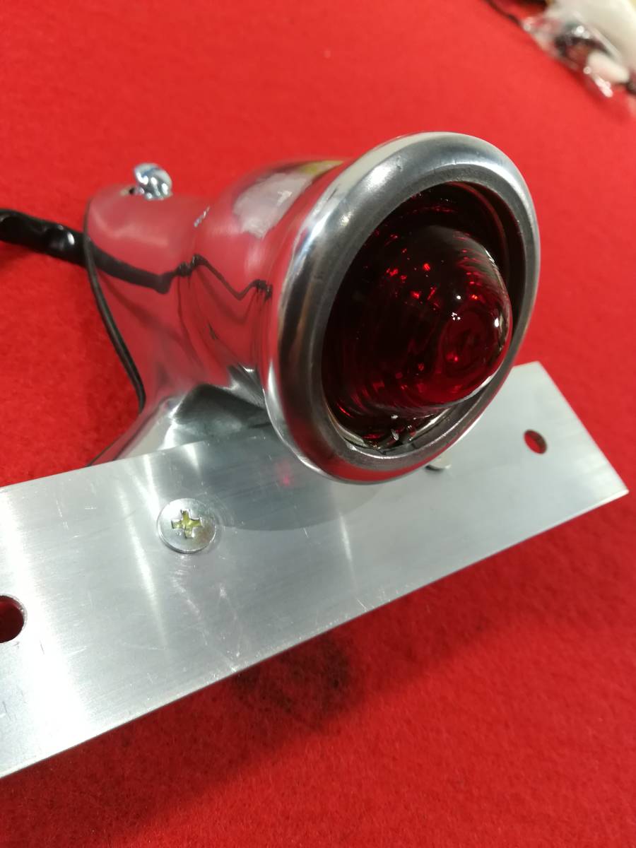 お気にいる アルミ製 ミニ クロッカーテール テールランプ 12Ｖ　電球　ビンテージ　リプロ　レプリカ　復刻　アルミ　ハーレー　チョッパー　ボバー1