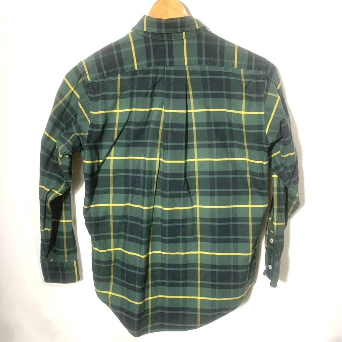 #80s 80 period USA made Vintage green tag POLO by Ralph Lauren Ralph Lauren check pattern button down long sleeve shirt old clothes boys M#