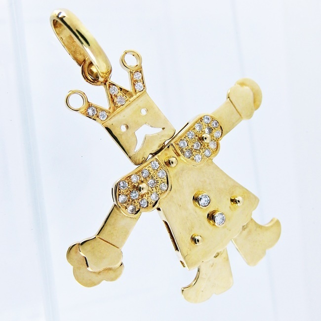 話題の行列 K18YG ☆ペンダントトップ ◇ダイヤモンド0.56ct ロボット