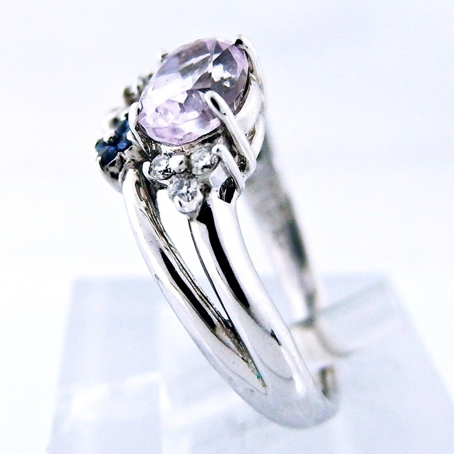 Pt900 ☆リング 指輪 クンツァイト ◇ダイヤモンド ◇15号