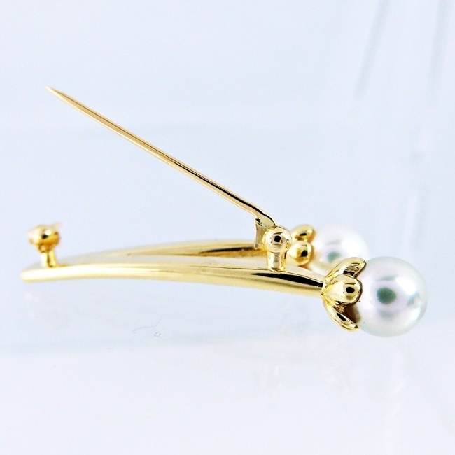 K18YG * brooch * pearl 6 month birthstone pearl. flower [ used ] /10024027