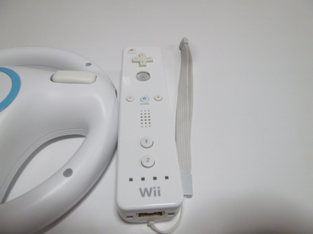 HRS063《送料無料 即日発送 動作確認済》Wii リモコン　ハンドル　ストラップ　任天堂　純正　RVL-003　コントローラ　コントローラー