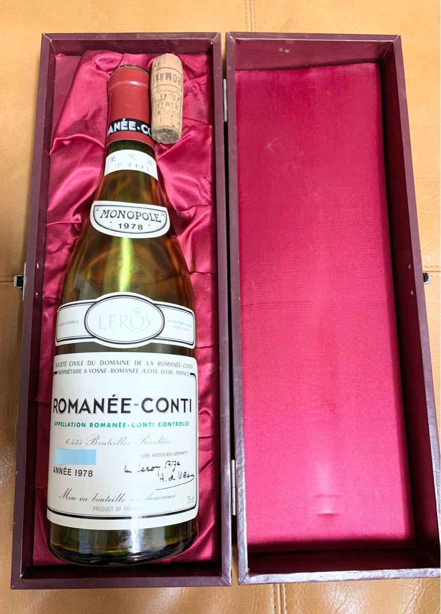 新年特価！DRC ロマネコンティ 空き瓶 1978年 コルク付き レア
