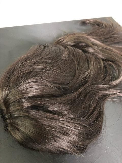 新品☆人毛ミックスおしゃれロングのフルウィッグ♪ダークブラウンp221 ...