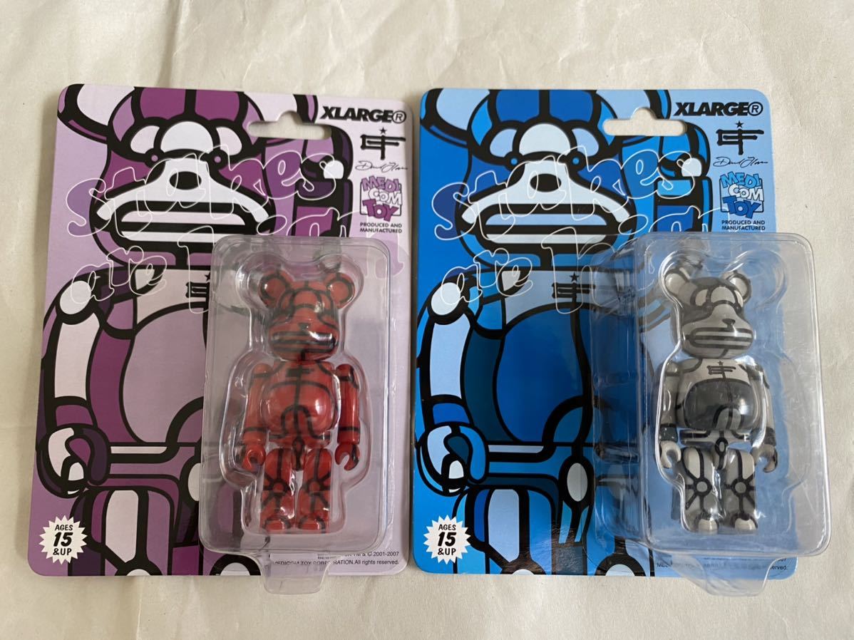 BE@RBRICK ベアブリック 100% XLARGE DAVID FLORES レッド ブルー 2体