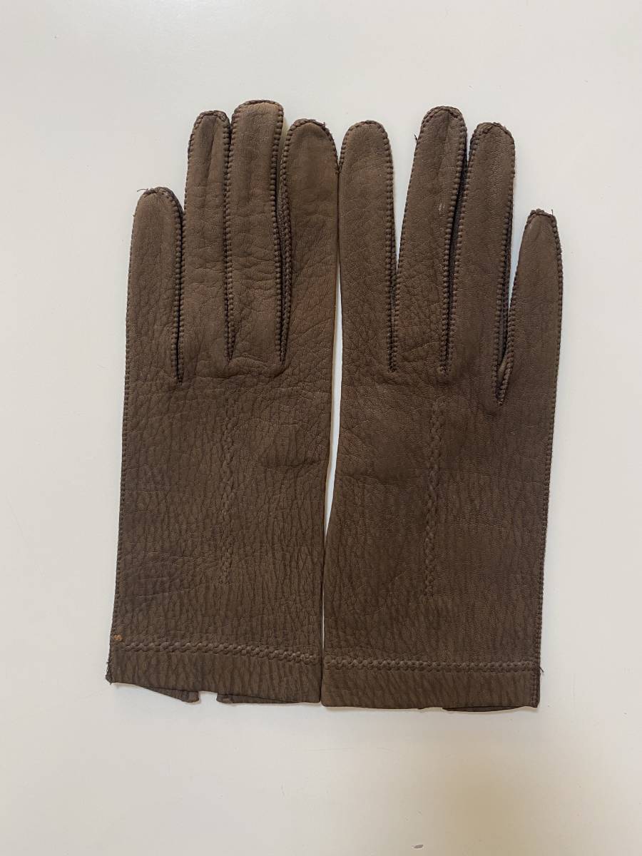 [ beautiful goods ] lady's leather glove brown group leather gloves lining less 