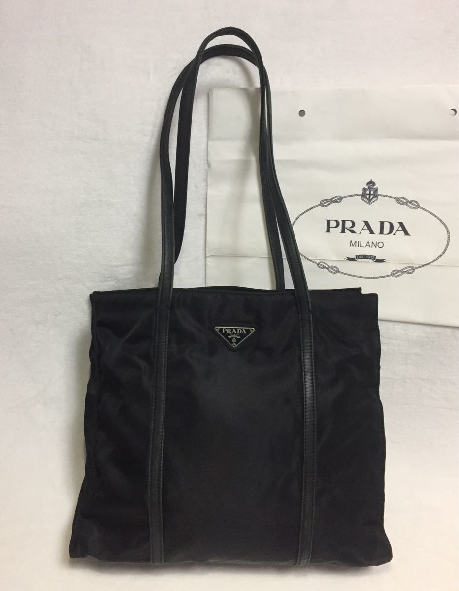 美品】PRADA プラダ トートバッグ ナイロン ブラック 正規品☆-