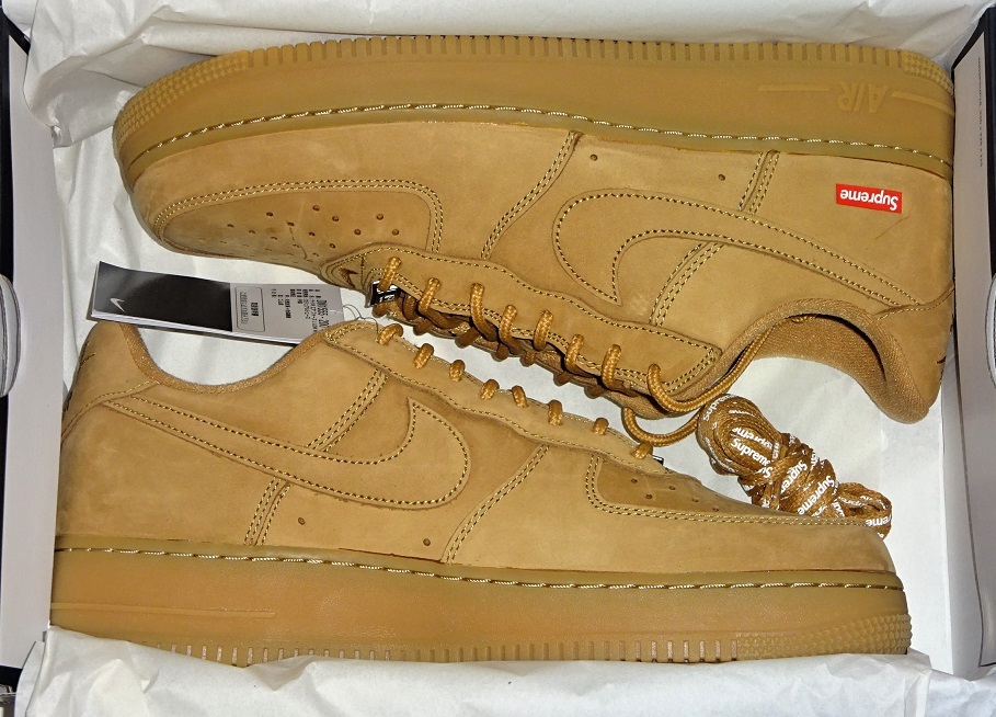 NIKE SUPREME AIR FORCE 1 LOW 28㎝ US10 Wheat スニーカー 新品 未使用 2021 ナイキ シュプリーム エアフォースワン DN1555 200_画像5