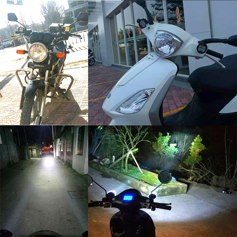 オートバイ 8 ワット LED ヘッドライト バイクスクーター ランプ フォグ ランニングライト MST45_画像3