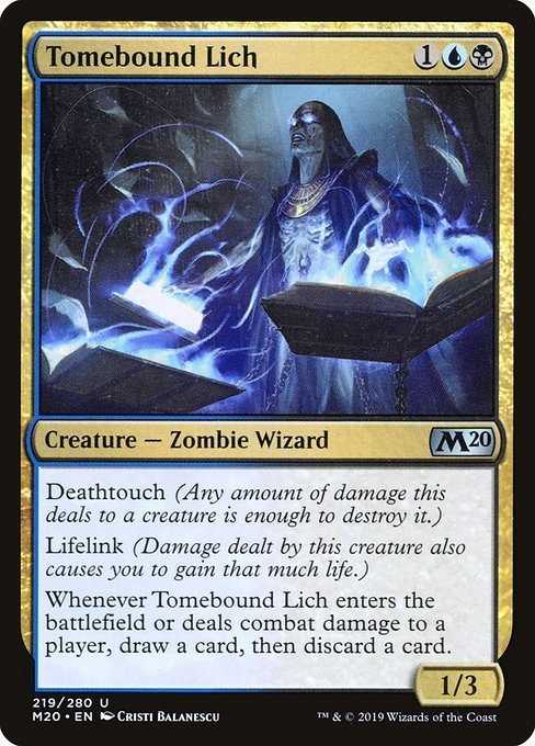 MTG ■金/英語版■ 《秘本綴じのリッチ/Tomebound Lich》★FOIL★ 基本セット2020 M20_画像1