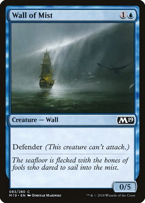 MTG ■青/英語版■ 《霧の壁/Wall of Mist》★FOIL★ 基本セット2019 M19_画像1