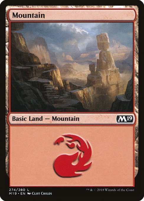 MTG ■土地/英語版■ 《山/Mountain》基本セット2019 M19_画像1