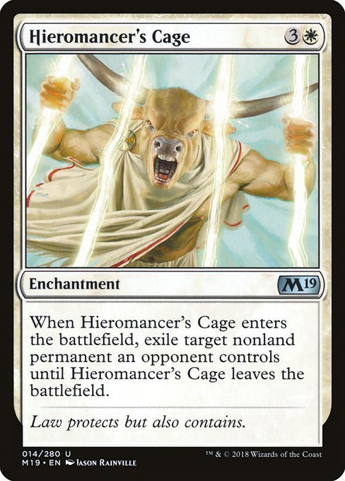 MTG ■白/英語版■ 《秘儀術師の檻/Hieromancer's Cage》 基本セット2019 M19_画像1