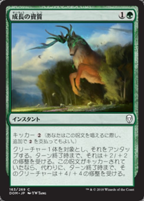 MTG ■緑/日本語版■ 《成長の資質/Gift of Growth》ドミナリア DOM_画像1