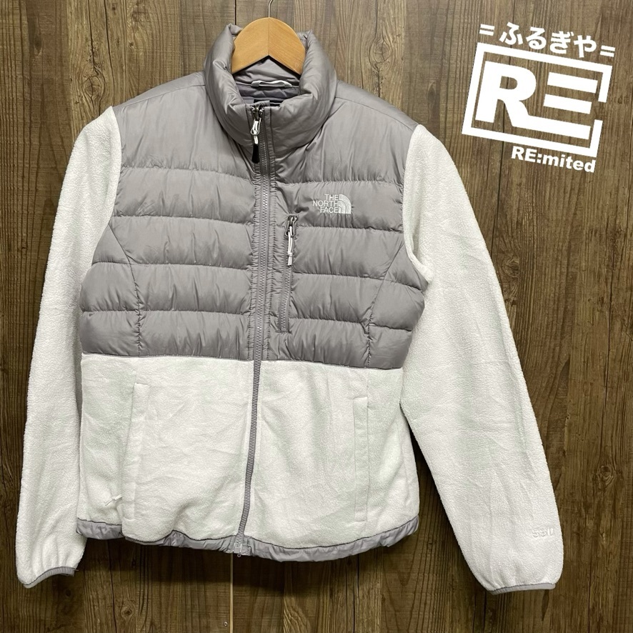 THE NORTH FACE ノースフェイス デナリジャケット フリース ダウン 550フィル レディース 白 グレー M アウトドア_画像1